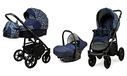 BabyLux Lux Système de voyage 3 en 1 Poussette Siège auto Sushade Housse de pluie Sac de couchage Roues portantes Nouveau-né à bébé Forest Deer Black Frame