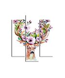 Homemania Wandafbeelding, hert, 3 stuks, dieren, woonkamer, slaapkamer, meerkleurig, 57 x 0,3 x 60 cm, HM203MDF6, MDF