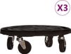 vidaXL Plantentrolleys met wielen 3 st 275 kg diameter 40 cm zwart