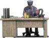 NOCH 10220 H0 Spoorwegbeambte achter bureau figuren Geverfd, Zittend