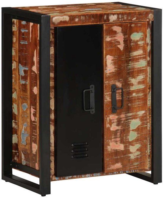vidaXL Dressoir - Massief Gerecycled Hout - Meerkleurig - 55x35x70 cm