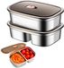 Unyqoos® Roestvrijstalen Lunchbox Set met Compartimenten