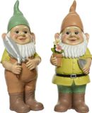 Kaemingk B.V. Set de gnomes de jardin 2x - gnomes jardiniers - résine - H29 cm