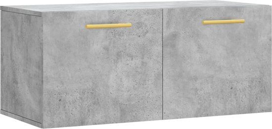 vidaXL Wandkast - 80x36,5x35 cm - Bewerkt Hout - Betongrijs