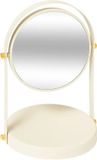 5Five Make-up spiegel met standaard - 18 x 26 cm - metaal - ivoor wit