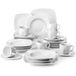 MALACASA Service de table, 30 pièces porcelaine, set combiné, vaisselle avec service à café, bols à soupe, assiettes, pour 6 personnes