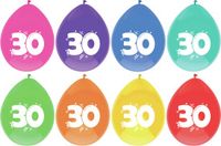 Haza Party Ballonnen 30 jaar - 64 stuks - Multi - 29 cm