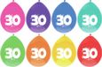 Haza Party Ballonnen 30 jaar - 64 stuks - Multi - 29 cm
