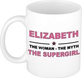 Bellatio Decorations naam cadeau mok - Elizabeth - Woman Myth Supergirl - koffiemok - 300 ml - collega - moederdag