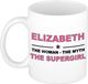 Bellatio Decorations naam cadeau mok - Elizabeth - Woman Myth Supergirl - koffiemok - 300 ml - collega - moederdag