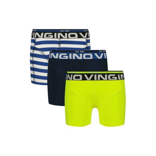 Vingino boxershorts met print - blauw/geel (set van 3)