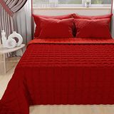 PETTI Artigiani Italiani - Quilt voor eenpersoonsbed, sprei voor eenpersoonsbed, tweezijdig dekbed, lentedeken, bordeauxrood, 100% Made in Italy