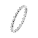 Lucardi Dames Zilveren rhodiumplated ring met hartjes - Ring - 925 Zilver - Zilverkleurig - 16.5 / 52 mm