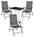Mojawo 4-delige camping set: tuinstel, campingtafel, 3 aluminium klapstoelen
