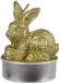 Decoris theelicht konijn set a 4 paraffine ø3.8cm x h.6cm goud