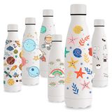 Vikastar Thermosfles, 500 ml, BPA-vrij, lekvrij, roestvrij staal, wit, met zeester