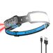 Smiling Shark Koplamp, hoofd lamp LED oplaadbare 6 modi 7* witte lichten 270 ° verlichting breedte bewegingssensor rood achterlicht voor camping vissen hardlopen reparatie, LED-koplamp-oplaadbaar