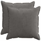 vidaXL - Kussensloop - 2 stuks - Donkergrijs - 60 x 60 cm