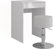 Vicco Sherry Kaptafel – 51.4 cm met kruk Wit/wit hoogglans