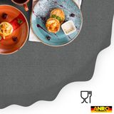 ANRO Tafelkleed Effen linnenlook Grijs Ovaal 200x140cm Rechte rand Afwasbaar Waterafstotend