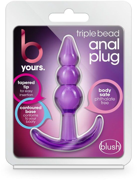 Blush B Yours Triple Bead anaalplug - Paars - 9 cm