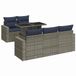 vidaXL 6-delige Loungeset met kussens, polyrattan, acacia, grijs