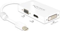 Delock Premium Mini DisplayPort 1.1a naar HDMI, DVI en VGA adapter / wit - 0,15 meter