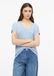 s.Oliver T-shirt V-hals Korte mouw Viscose Lichtblauw Maat 44