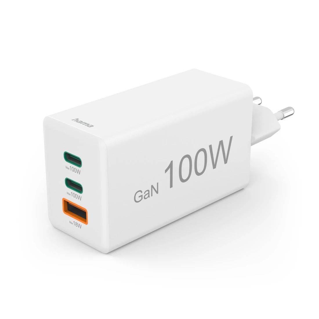 Hama 100W GaN Snellader - 2x USB-C PD, 1x USB-A QC - Wit