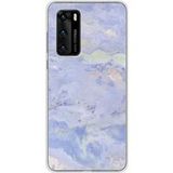 Huawei P40 Marbre bleu bedrukt siliconen hoesje