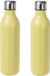 Excellent Houseware 2x stuks RVS thermosflessen / isoleerflessen voor onderweg 500 ml pastel geel