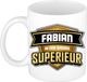Bellatio Decorations Naam mok Fabian - wit - Superieur - keramiek - 300 ml - collega beker - cadeau