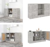 vidaXL Dressoir 120x30,5x70 cm bewerkt hout betongrijs