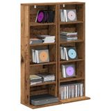 vidaXL CD Kast 2 st Oud hout 33 x 23,5 x 97,5 cm Bewerkt hout