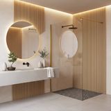 REA Flexi 120 - Walk-In Douchewand - Geborsteld Goud - 120x0,8x195cm