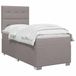 vidaXL Boxspringbed met matras en hoofdeinde, taupe, 90 x 200 cm, stof