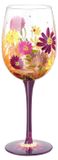 Verre à vin peint à la main - 15 oz - Motifs de roses - Cadeau pour femmes - Décoratif - Verre en cristal - Design unique - Coupe à vin