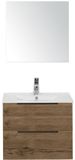 BES LED Seville Badmeubelset 60 cm - Tabacco Edge Greep - Wastafel Enjoy met Spiegel