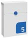 ARREGUI Tondo S E6721-BLU Brievenbus van Verzinkt Staal | Formaat S (DIN A5 Post) | Kleine Wandbrievenbus | Bedekte Brievenbus Slot | Regenbestendig | met Personaliseerbaar Huisnummer | Wit en Blauw