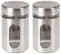 Excellent Houseware Moulin à poivre / salière - 2x - verre - argent - 94 ml
