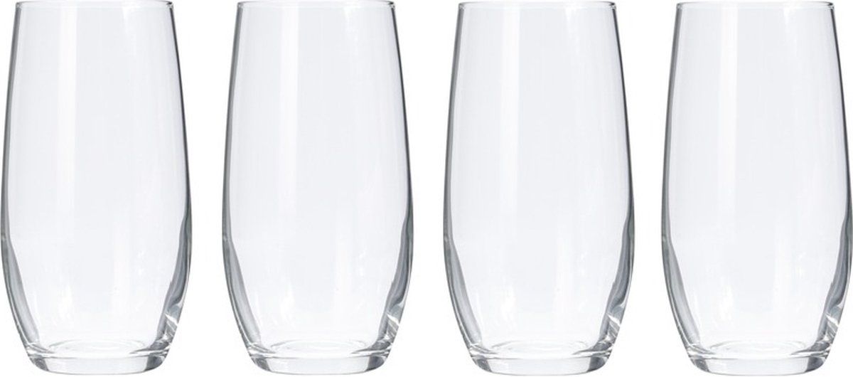 Set van 8 luxe tumbler drinkglazen/waterglazen - 360 ml - Transparant