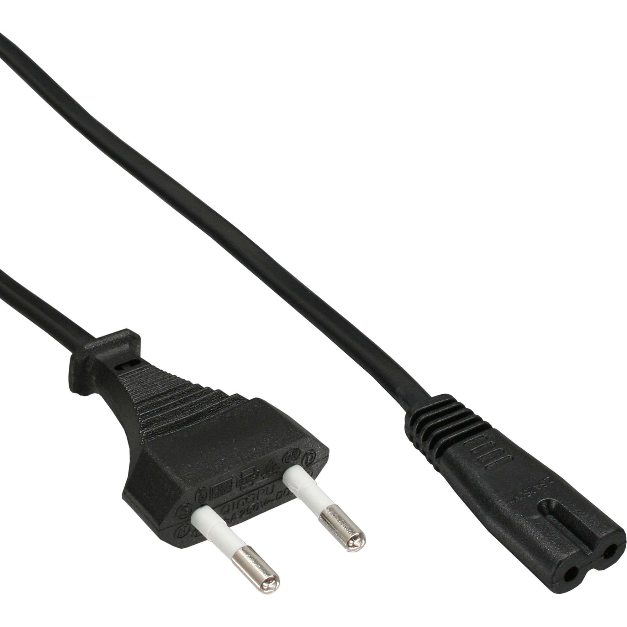 InLine Netsnoer - CEE7/16 naar C7 - 0.5m - Zwart
