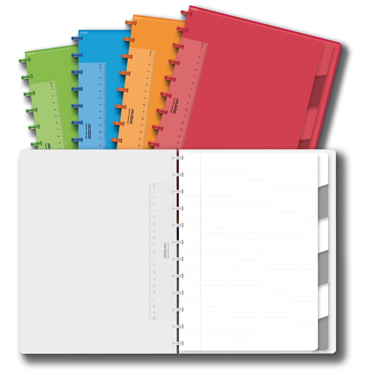 Adoc Colourlines Spiraalblok Assorti Gelinieerd A4 144 vellen