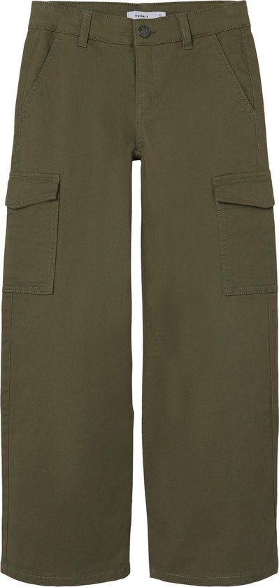 Name It Broek Nkfrose Wide Twill Cargo - Deep Linchen Green - Kids - Size 128