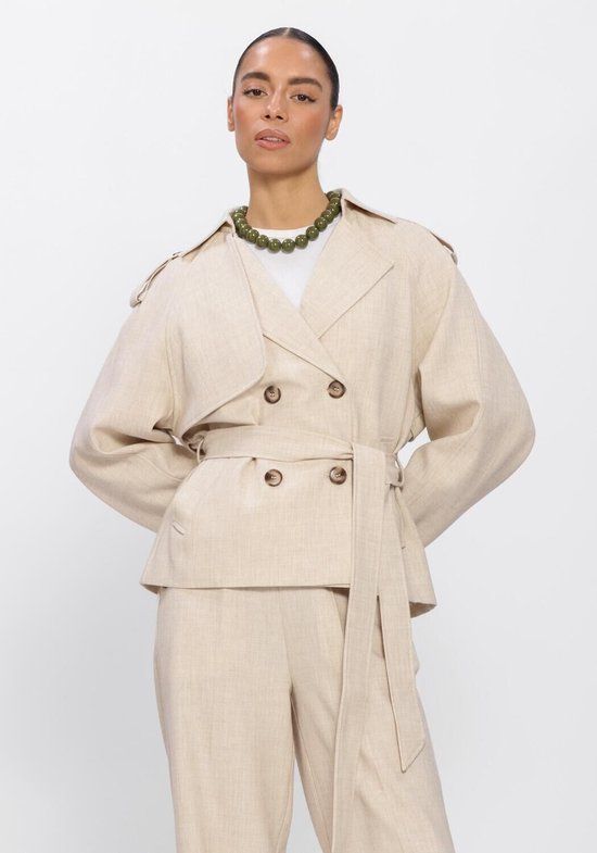 GRACE & MILA Dames Zomerjas - Trenchcoat - Beige - Maat M
