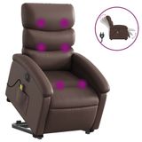 VidaXL Sta-op-massagestoel elektrisch kunstleer bruin