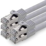 1aTTack.de 1m CAT7 LAN-netwerkkabel RJ45 10 Gigabit, 5 stuks - grijs