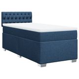 vidaXL Boxspringbed met matras, blauw, 100x200 cm, met stoffen bekleding