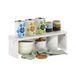 Furinno HELENA Keuken Aanrecht Organizer, 45 cm Keuken Aanrecht Planken, Stapelbare Organizer Plank, Kruidenrek voor Keuken, Bijkeuken, Koffiebar, Marmer Wit