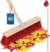 KOTARBAU® Tête de balai, Balai de rue, 43 cm, Balai de nettoyage, Balai d'extérieur, Poils durs en nylon, Balai de jardin, Balai de rue robuste, Balai dur pour extérieur, avec manche, Bois, PVC